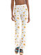 Women's Fabric Trousers in Regular Fit Floral White