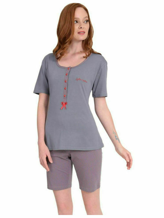 Lydia Creations Summer Women's Pyjama Set Gray