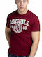 Lonsdale Herren T-Shirt Kurzarm Oxblood / White