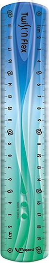 Maped Ruler Plastic 20cm Petrol Blue Twist ‘n Flex