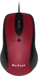 De Tech Wired Mouse Red