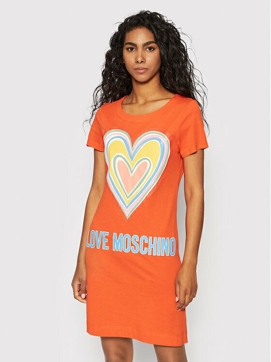 Sommer Mini T-Shirt Damenkleid Orange