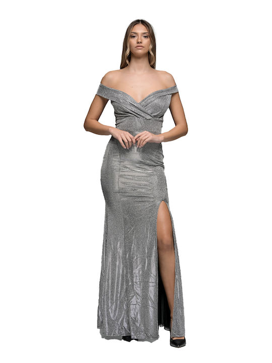 LikeMe Maxi Evening Dress Silver