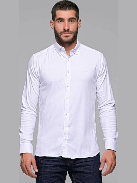 Ben Tailor Harmony Long-sleeved Cotton Shirt White