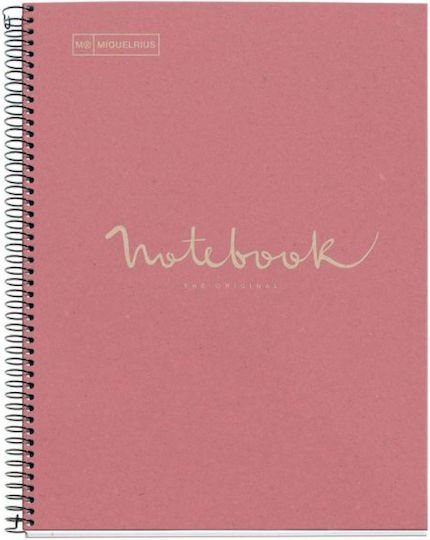 Miquelrius Spiral Notebook Ruled A4 80 Sheets Mr Recycled Emotions Pink 1pcs