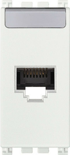 Vimar Arke Μονή Πρίζα Δικτύου RJ45 χωρίς Πλαίσιο Τύπου Cat6 σε Λευκό Χρώμα 19339.15.B