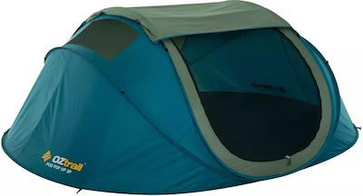 OZtrail Pod Tent 3P Automatic Summer Camping Tent Pop Up Blue for 3 People 280x276x101cm