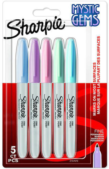 Sharpie Mystic Gems Μαρκαδόροι Ζωγραφικής 1mm Λεπτοί Σετ 5 χρώματα