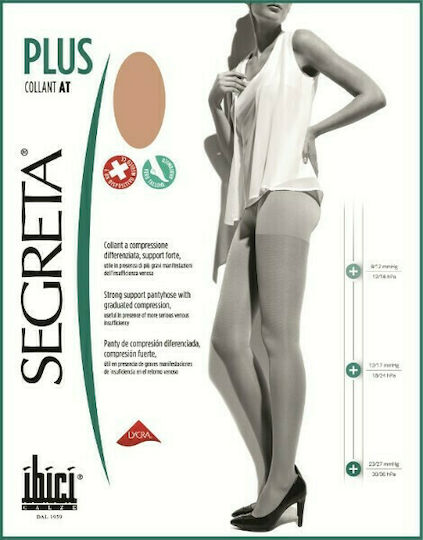 Ibici Segreta Plus Collant AT 280 Den 23-27 mmHg Pantyhose Graduated Compression 23-27 mmHg Beige