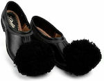 Leather Traditional Costume Shoes with Rubber Sole Black