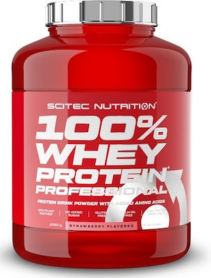 Scitec Nutrition 100% Whey Professional with Added Amino Acids Πρωτεΐνη Ορού Γάλακτος Χωρίς Γλουτένη με Γεύση Φράουλα 2.35kg