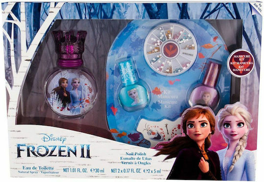 Frozen II Kids Fragrance Set with 2 Nail Polishes 5ml Nail File and Nail Decorations 30ml