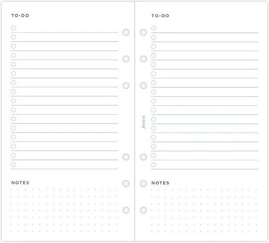 Filofax Personal Rezerve cu Pagini Albe Alb