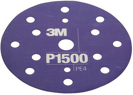 3M Hookit Φύλλο Λείανσης Έκκεντρου Τριβείου K1500 με 15 Τρύπες 150x150mm