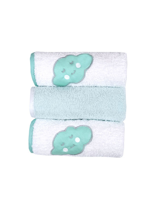 Baby Star Cloud Shoulder Burp Cloths Green 30x3...