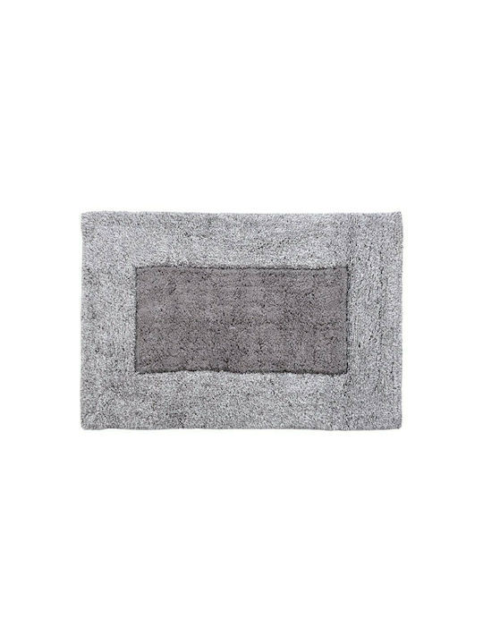 Down Town Home Badematte Baumwolle Rechteckig Border 60-0106 Grey 60x90cm