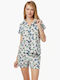 Minerva Summer Women's Pyjama Set Cotton Ecru