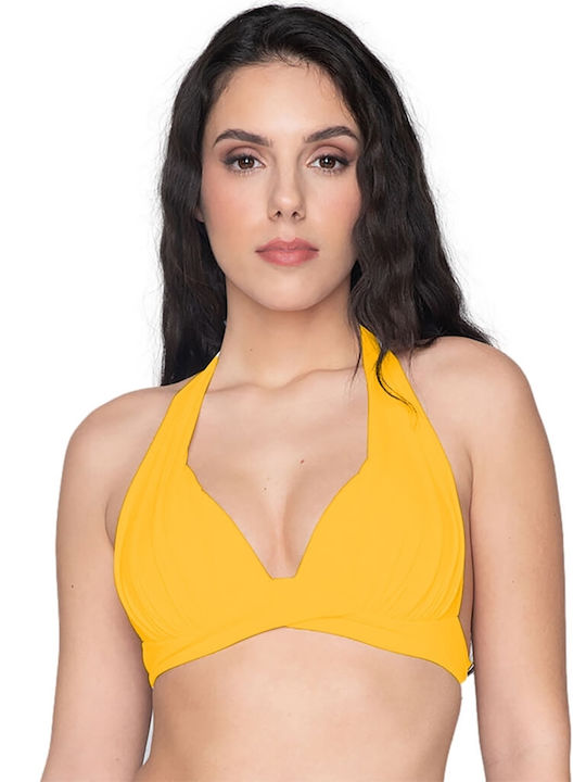 Luna Padded Triangle Bikini Top Yellow