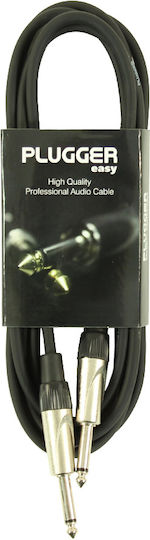 Plugger Easy Kabel 6,3mm Stecker - 6,3mm Stecker 3m Schwarz (PLUCABSJMM3M00EAS)