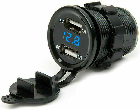 Motorradladegerät mit Anschlüssen: 2xUSB