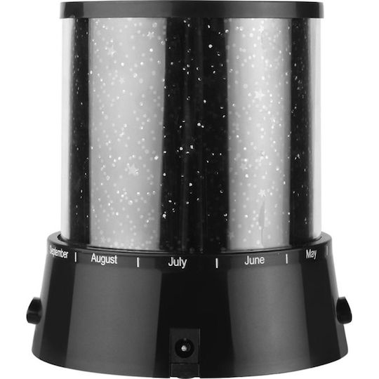 Led Περιστρεφόμενο Παιδικό Φωτιστικό Projector Star Master με Προβολή Σχεδίων με Εναλλαγές Χρωματισμών Μαύρο