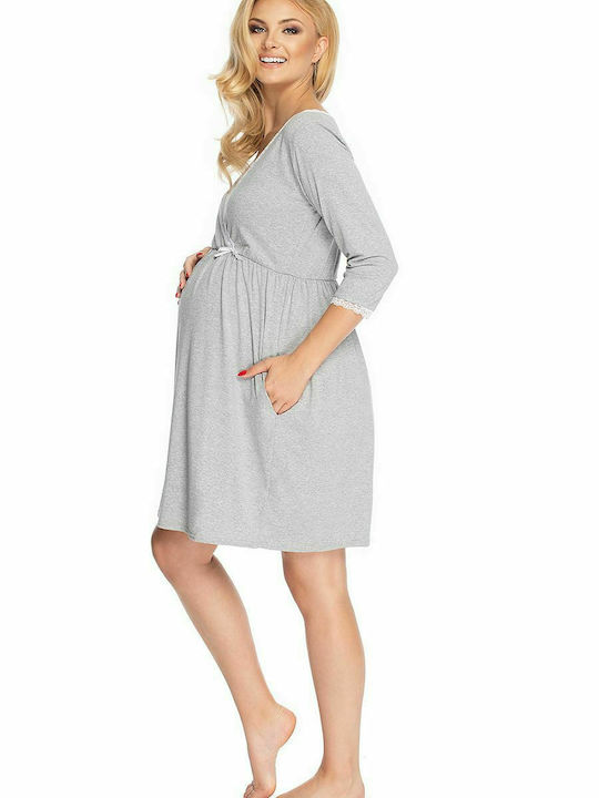 PeeKaBoo Nightgown for Breastfeeding Gray