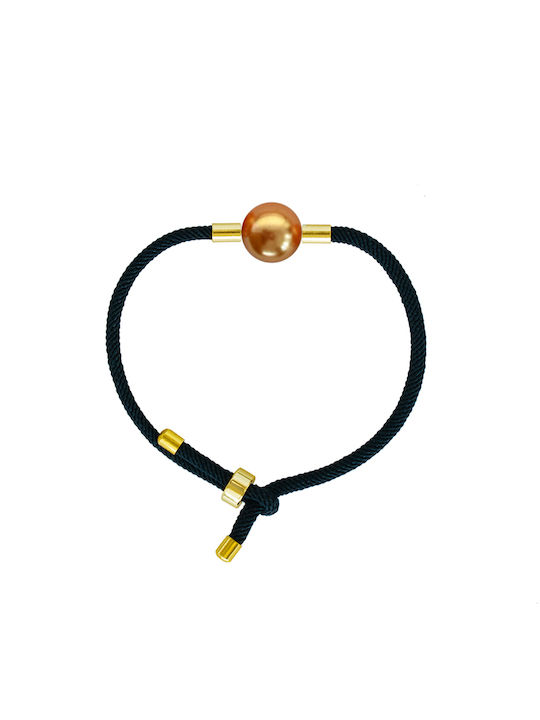 Βραχιόλι με gold Shell Pearl και νήμα - S124343G