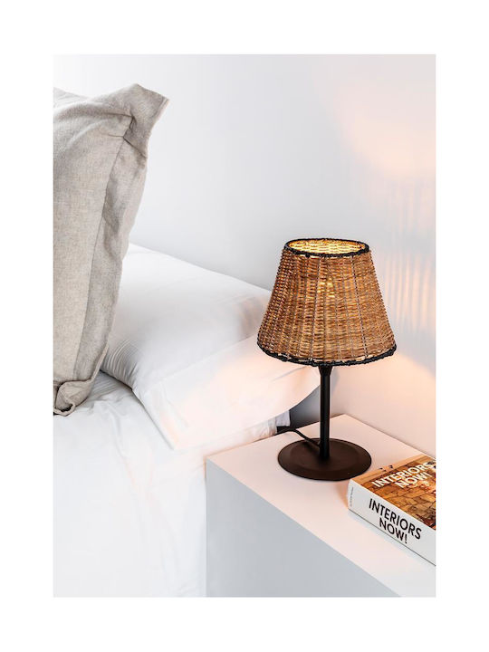 Faro Barcelona Sumba Vintage Table Lamp for Socket E27 with Beige Shade and Black Base