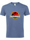 I Hate People T-shirt Jurassic Park Blue Cotton