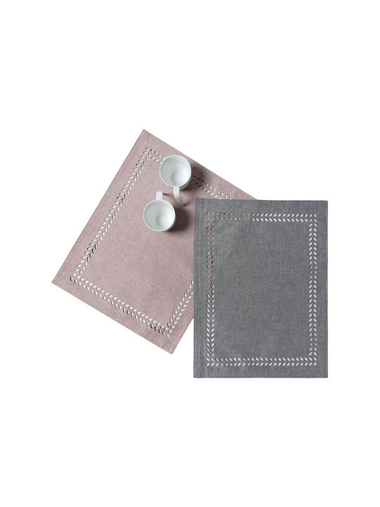 Fabric Placemat BG18 Amethyst - Grey 45x35cm