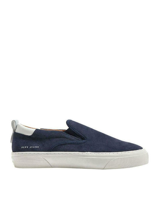 Pepe Jeans Leder Herren Slip-Ons Blau