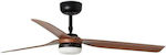 Faro Barcelona Punt Led 33817WP-21 Deckenventilator 130cm mit Licht, WiFi und Fernbedienung Black/Dark Wood