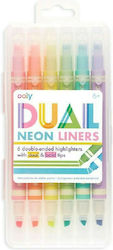Ooly Dual Neon Liners Маркери За Подчертаване Комплект 6 Цветни Бройки