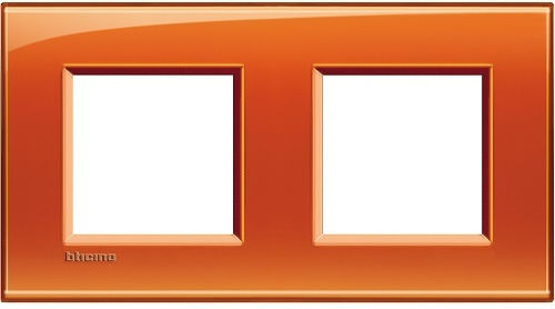 Legrand Living Light Switch Frame 2 Positions Horizontal Installation in Orange Color LNA4802M2OD