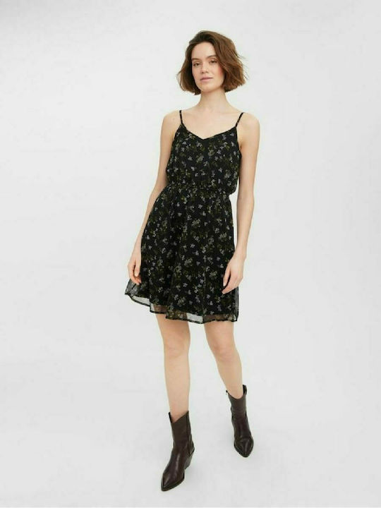 Vero Moda Mini Καλοκαιρινό All Day Φόρεμα με Τιράντα Γκρι