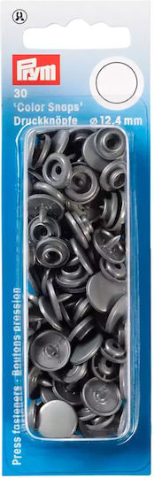 Prym Color Snaps Καψούλια Ραπτικής Ασημί-Γκρι Ø12,4mm (Χωρίς Μήτρες) 30τμχ