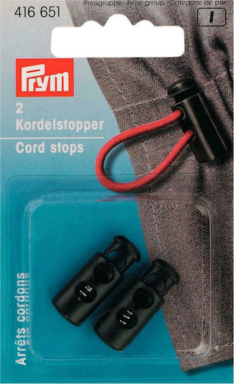 Prym Στοπ Κορδονιών Μαύρα 9x23mm 2τμχ
