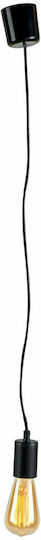 Country Casa Pendant Light Black 6.5x80cm