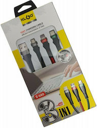 KLGO S-680 USB to Lightning / Type-C / micro USB Cable 1m KLGO S-680 USB to Lightning / Type-C / micro USB Cable 1m