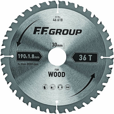 F.F. Group 46619 Cutting Disc Wood 210mm with 40 Teeth 1pcs