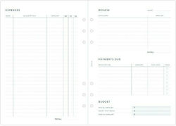 Filofax A5 Replacement Pages Expense Tracker