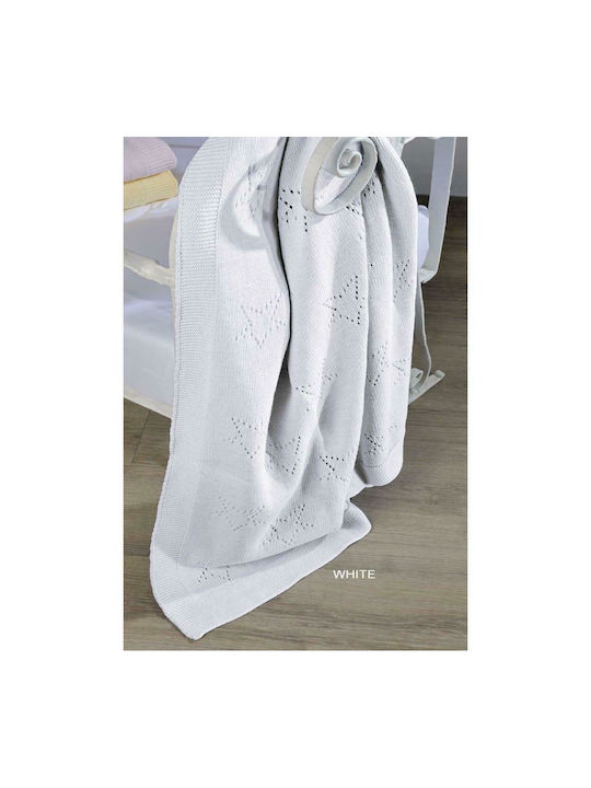 Down Town Home Blanket Cot 449 Knitted White 90...