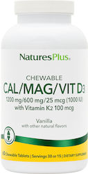Nature's Plus Bone Support Chewable Bone Support Cal/Mag/Vit D3 with Vitamin K2 60 tabs