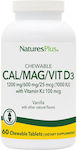Nature's Plus Bone Support Chewable Bone Support Cal/Mag/Vit D3 with Vitamin K2 Βανίλια 60 μασώμενες ταμπλέτες