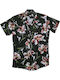 Short-sleeved Shirt Floral Olive