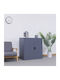 Double-Leaf Steelen Metallic Galvanized Cabinet with Locking Capability with 2 Shelves Grey 70x40x91 cm