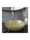 vidaXL Countertop Sink Glass 42x42x14cm Gold