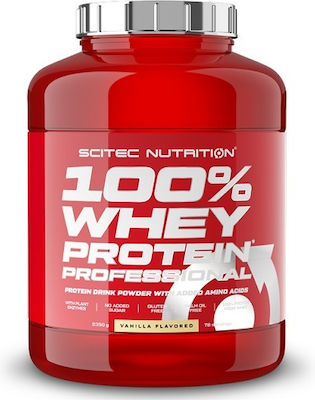 Scitec Nutrition 100% Whey Professional with Added Amino Acids Whey Protein Gluten Free with Flavor Vanilla 2.35kg