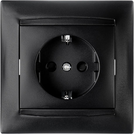 Chalkida Single Walled Power Socket Black