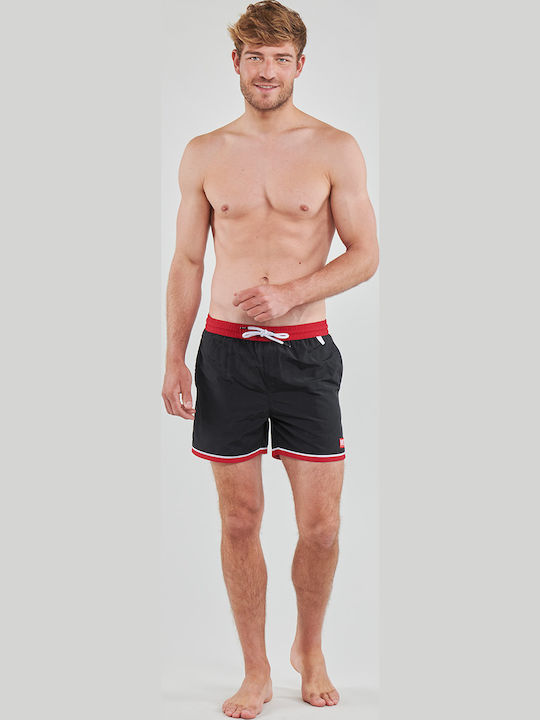 Costum De Baie Bărbați Pantaloni Scurți Negri Cu Dungi